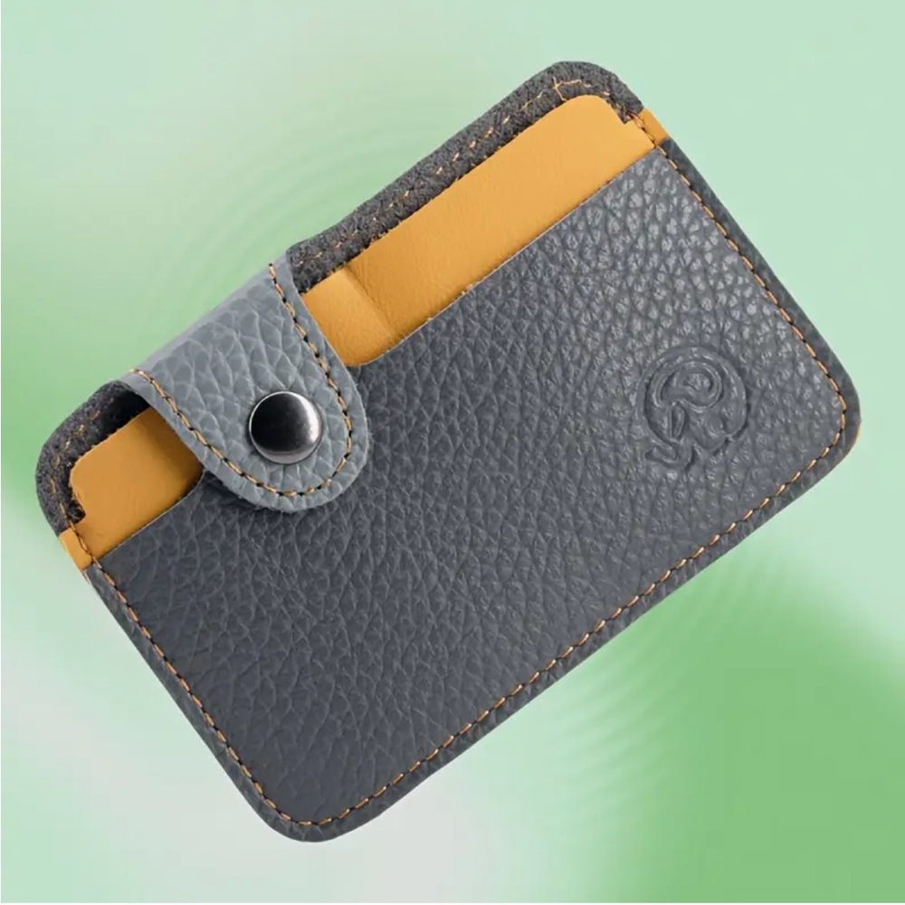 Authentic 2 card leather card wallet